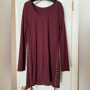 NWOT Alexander McQueen burgundy dress, size M